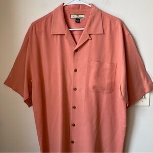 Tommy Bahama 100% Silk Men's Coral Shirt size Medium